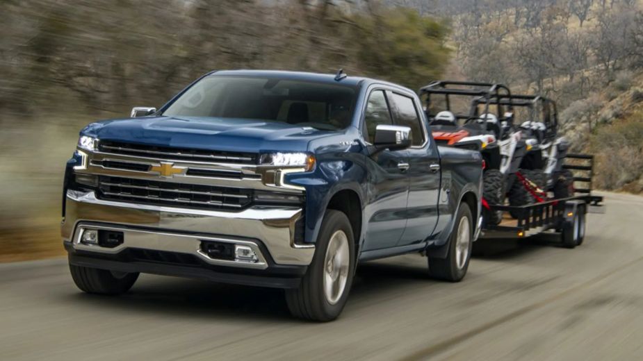 2022 Chevy Silverado 1500 towing a trailer 