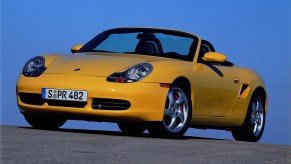 A yellow 2001 Porsche Boxster S