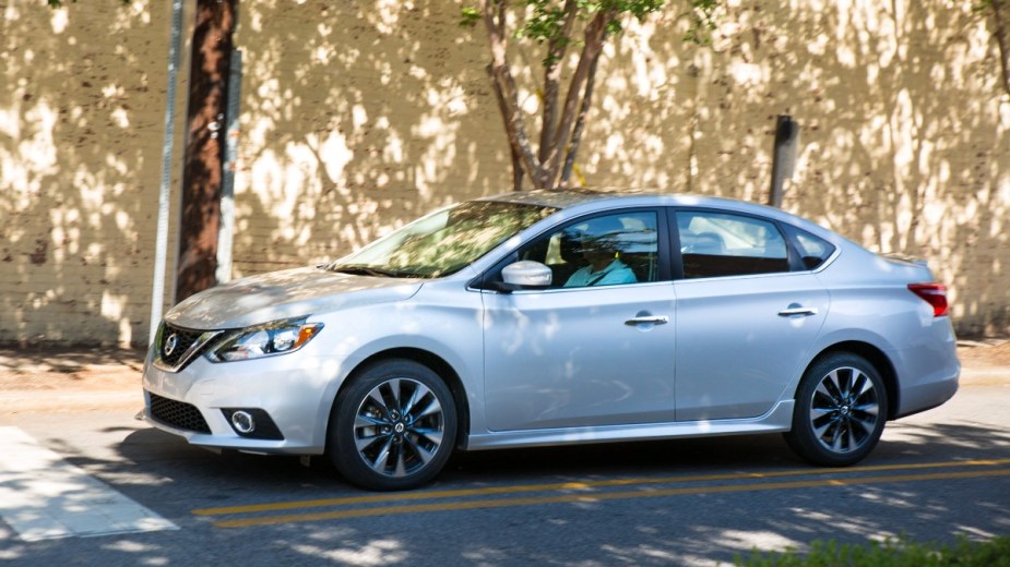 a silver 2017 nissan sentra, a spacious compact sedan option