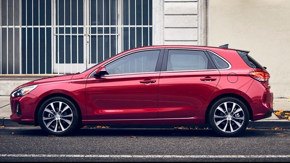 a red 2018 hyundai elantra gt, a surprisingly sporty hatchback