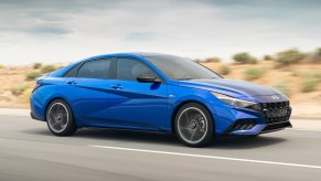 a 2021 hyundai elantra n line, a sporty sedan that is among the fastest elantra models