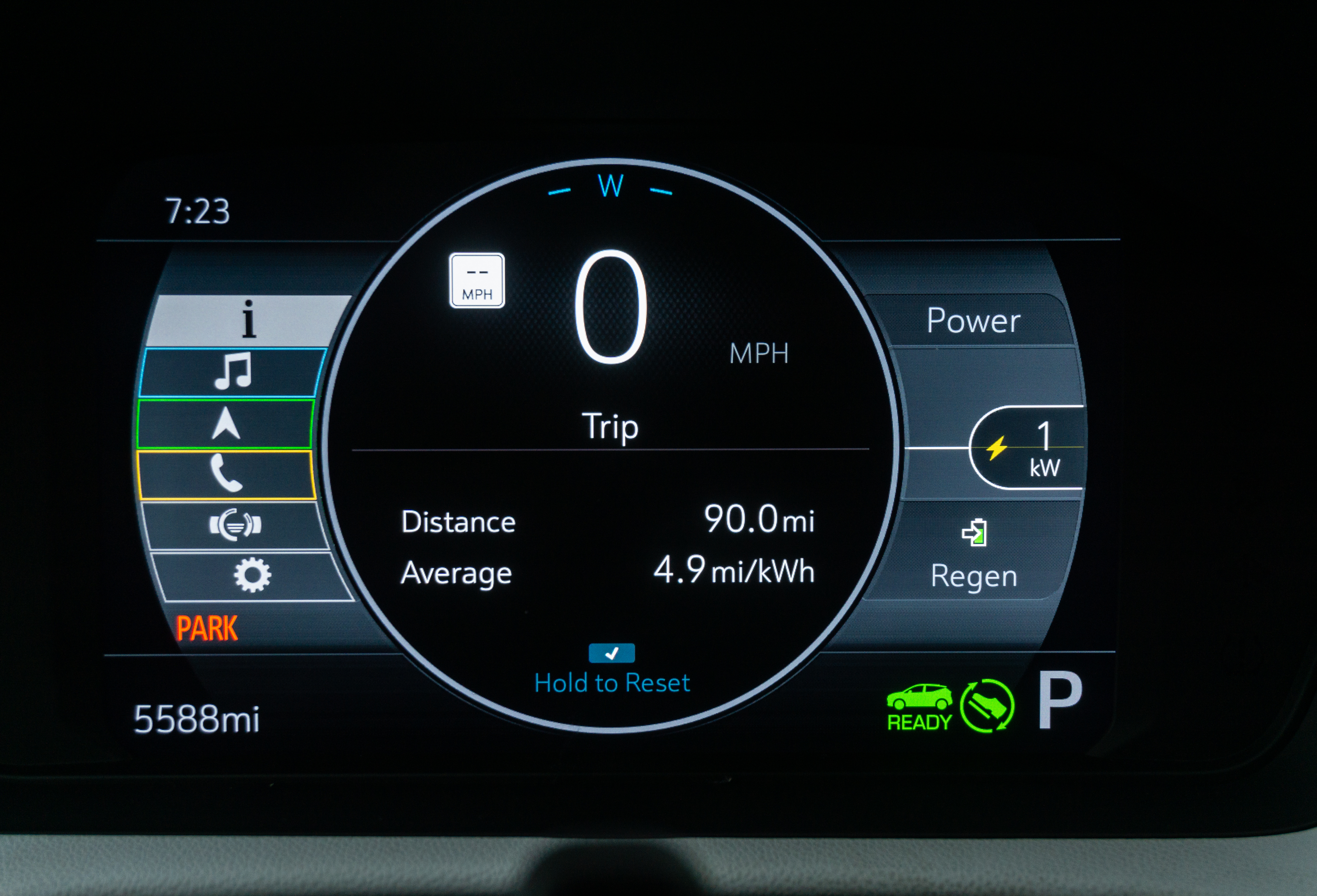 The configurable digital gauge cluster in a 2022 Chevrolet Bolt EUV Premier