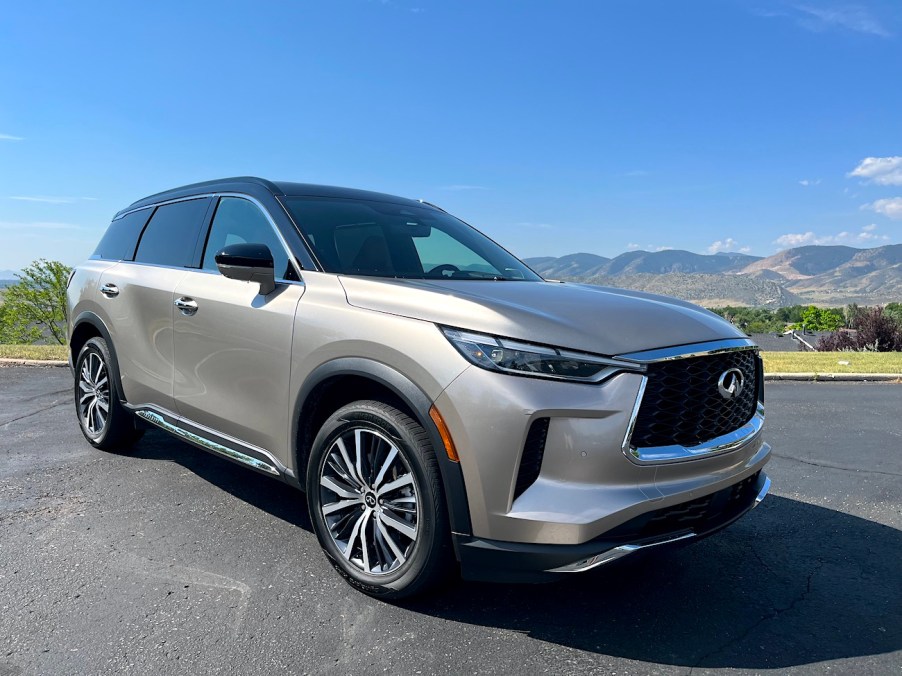 A front corner view of the 2022 Infiniti QX60