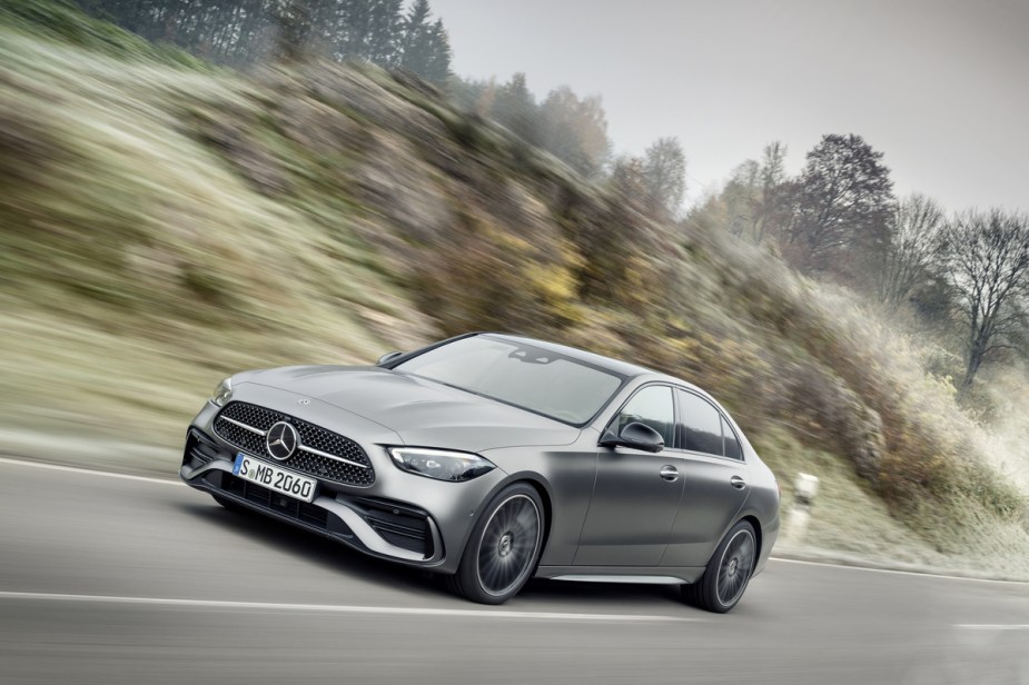 2022 Mercedes-Benz C-Class driving down the road