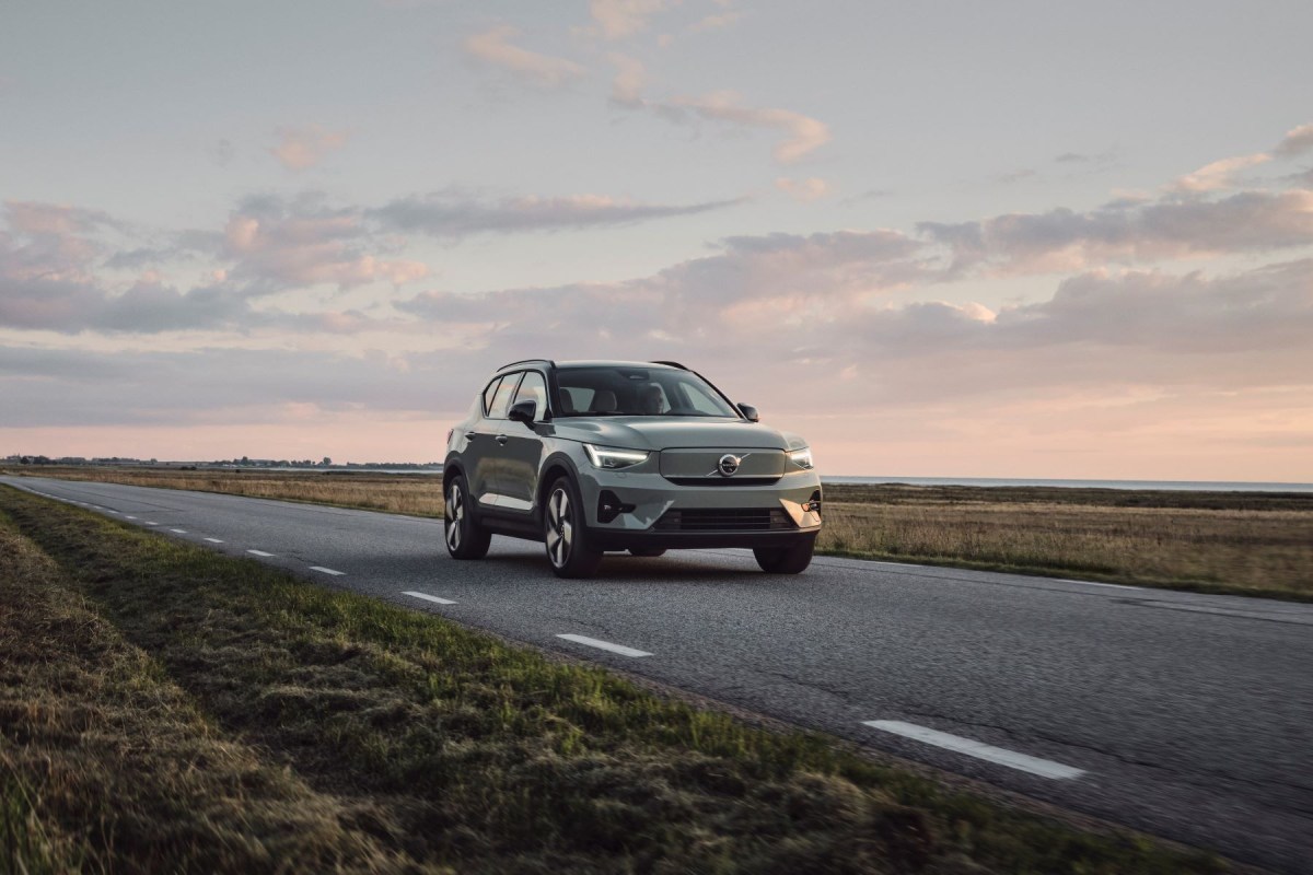 Volvo SUVs: 2023 Volvo XC40 Recharge electric compact SUV in Sage Green