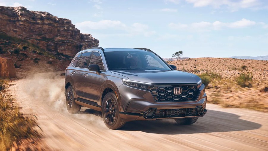 The 2023 Honda CR-V on a dirt road