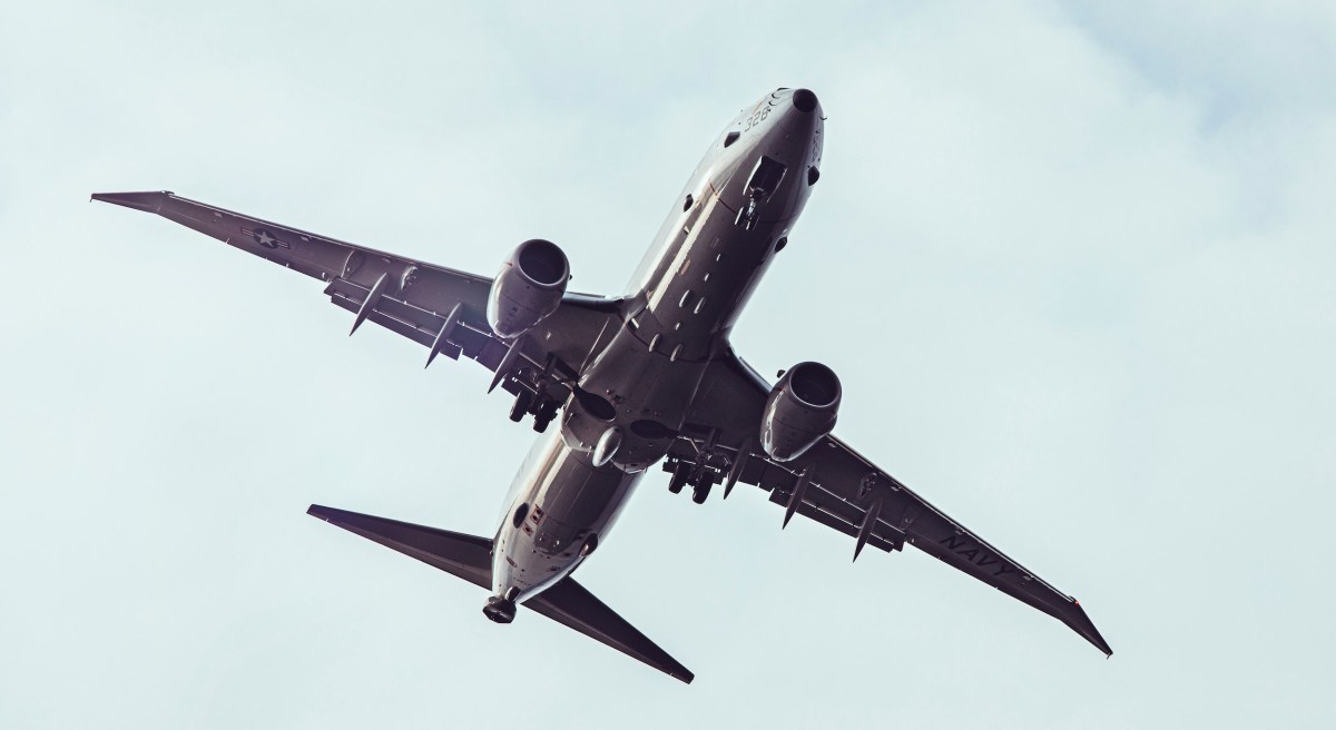 A Boeing 737 flying in the sky