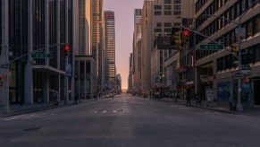 Empty street in New York City, highlighting whether or not cars should be banned in cities