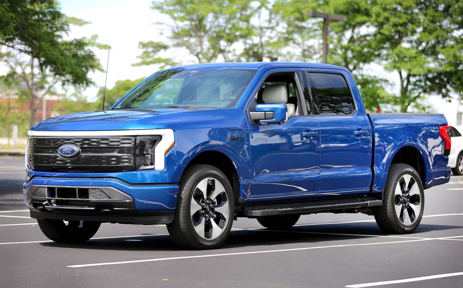 A blue Ford Lightning.