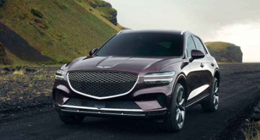 A gray 2022 Genesis GV70 luxury compact SUV.