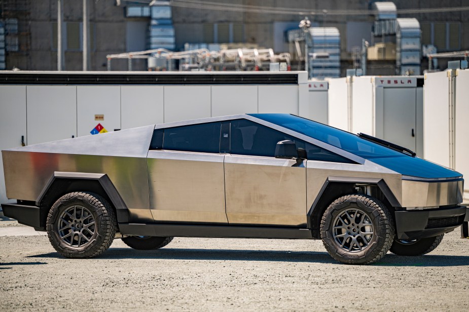 A tesla cybertruck seen in California