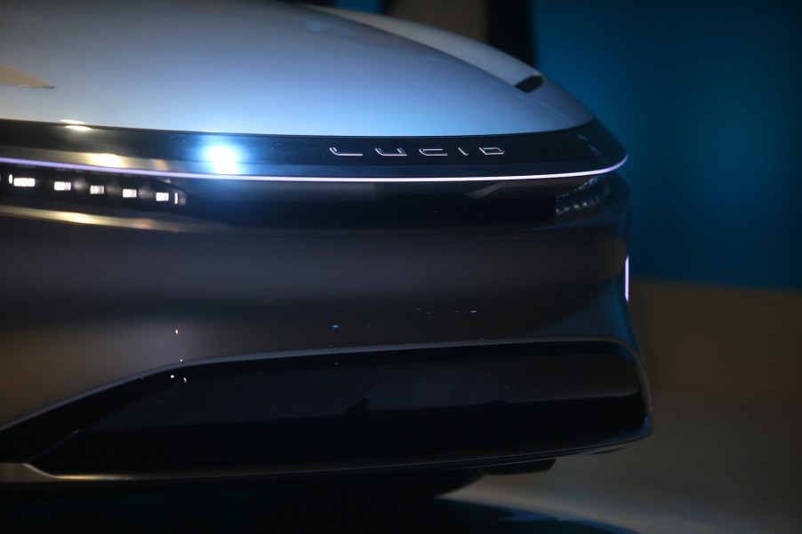 The front end of a Lucid Air.