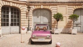 The Renault 5 Diamant collaboration with Pierre Gonalons is pink in color