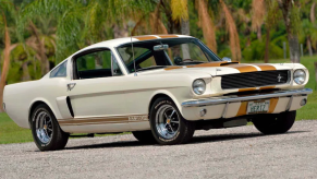 Shelby GT350-H Mustang in rare Wimbledon White and Gold