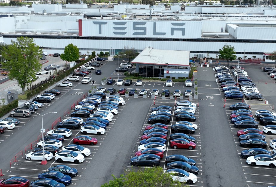 Tesla builds its Model 3 electric vehicle at the Fremont, California location. 