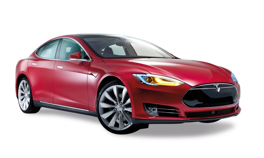 A Tesla Model S, like this one in red, can make you money by flipping cars.