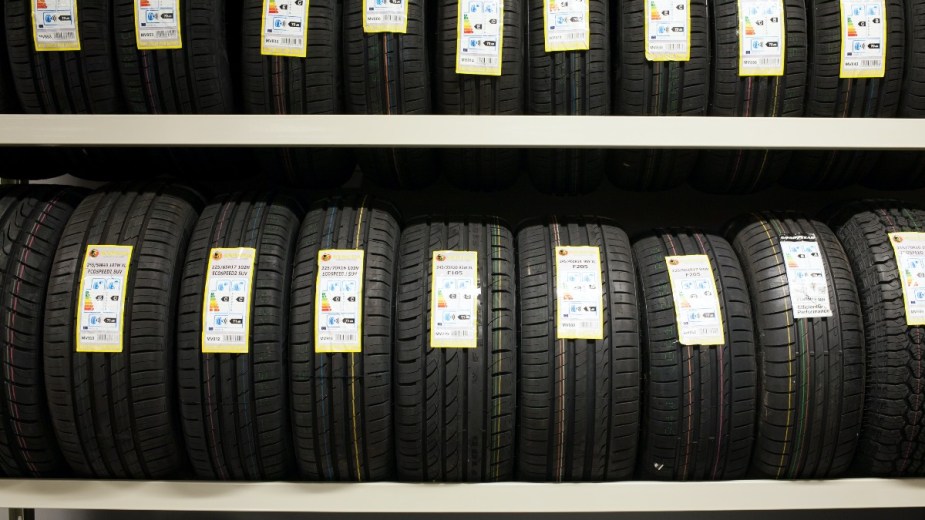 tires on a rack