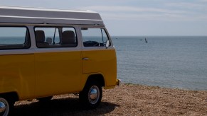 A Volkswagen Van like this one in yellow played Eduardo Franco's Surfer Boy Pizza van in Stranger Things 4.