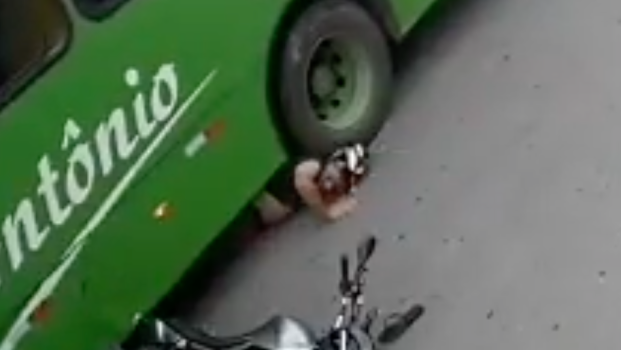 Watch Motorcycle Helmet Save Biker’s Life When Bus Literally Runs Over His Head