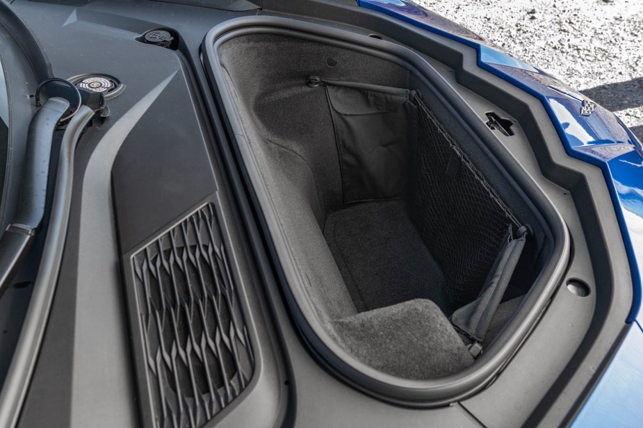 The trunk space in the Corvette