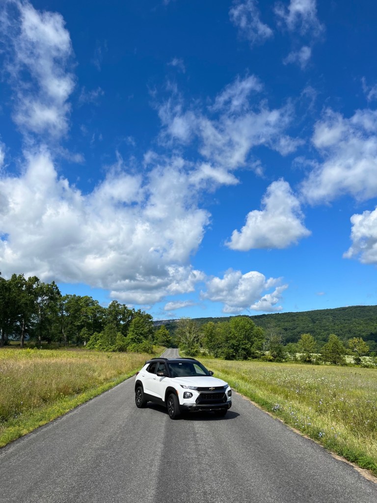 2022 Chevy Trailblazer on long country road