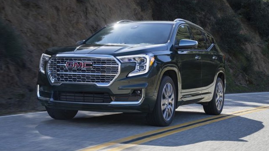 Black 2022 GMC Terrain on the highway