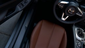 A view of the driver's seat in the 2022 Mazda MX-5 Miata.