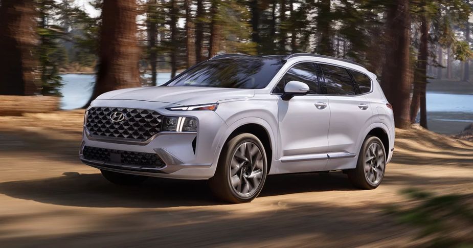 2022 Hyundai Santa Fe in the woods