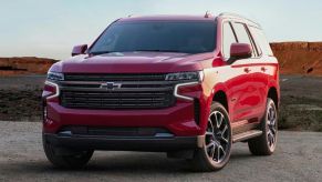 2023 Chevy Tahoe parked in sand