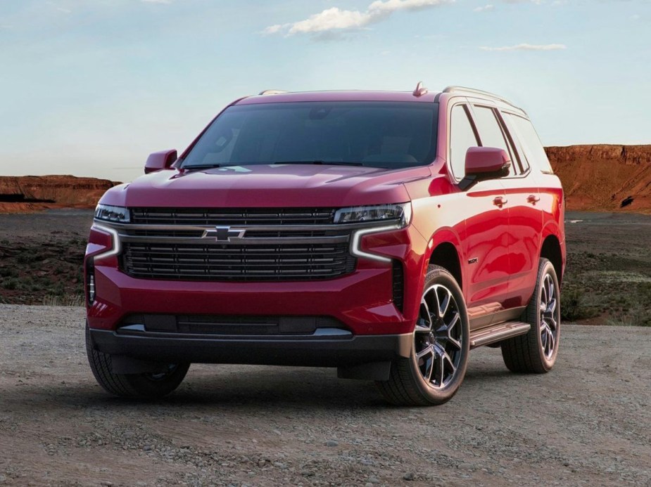 2023 Chevy Tahoe parked in sand