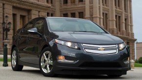 Black 2013 Chevy Volt posed