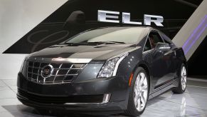 The Cadillac ELR luxury hybrid model at the 2013 North American International Auto Show in Detroit, Michigan