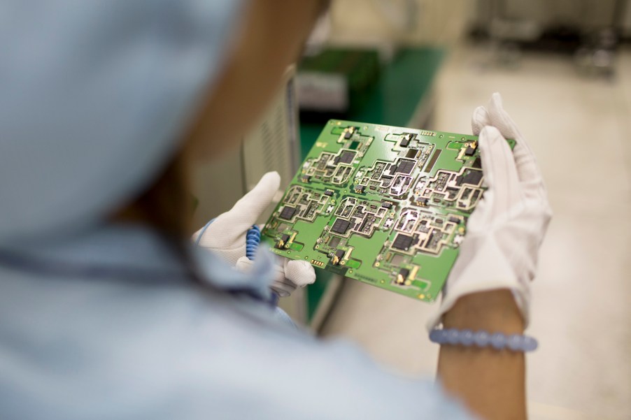 The production of automotive microchips such as this semiconductor have yet to recover from the COVID pandemic.