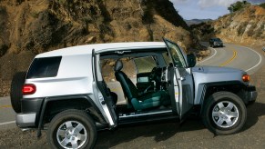 A Toyota FJ Cruiser with its doors open.