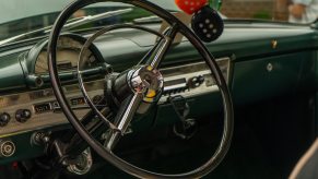 Fuzzy dice are a common car accessory