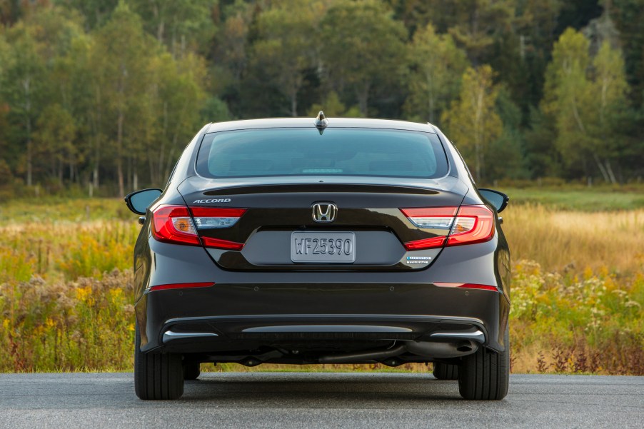 The rear of a 2020 Honda Accord Hybrid sedan