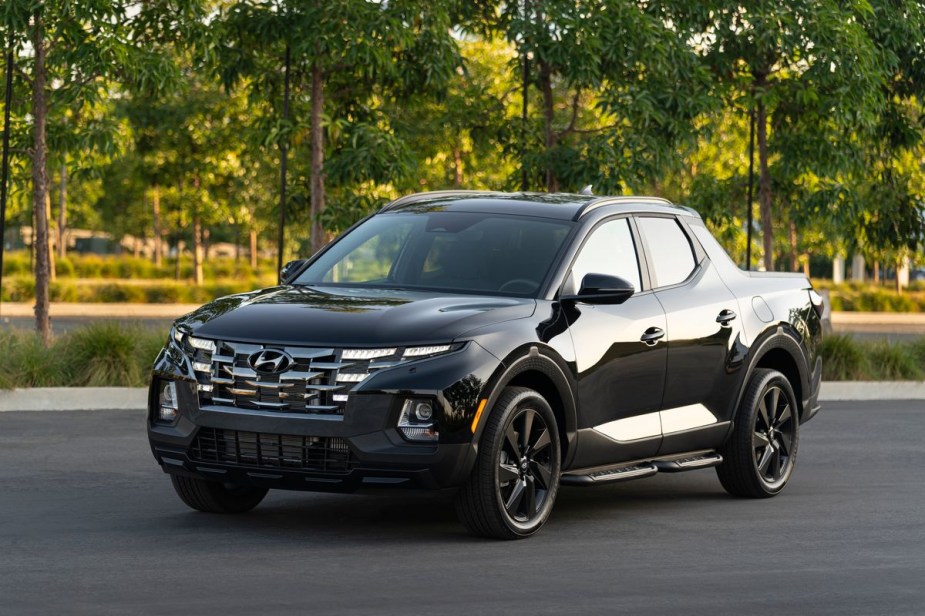 2023 Hyundai Santa Cruz Night, one of the best value compact trucks, in a park