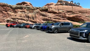 The lineup of cars at the Rocky Mountain Driving Experience