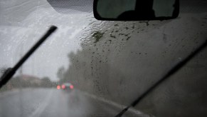 A set of windshield wipers blades, which could make you wonder how windshield wipers can affect EV driving range.