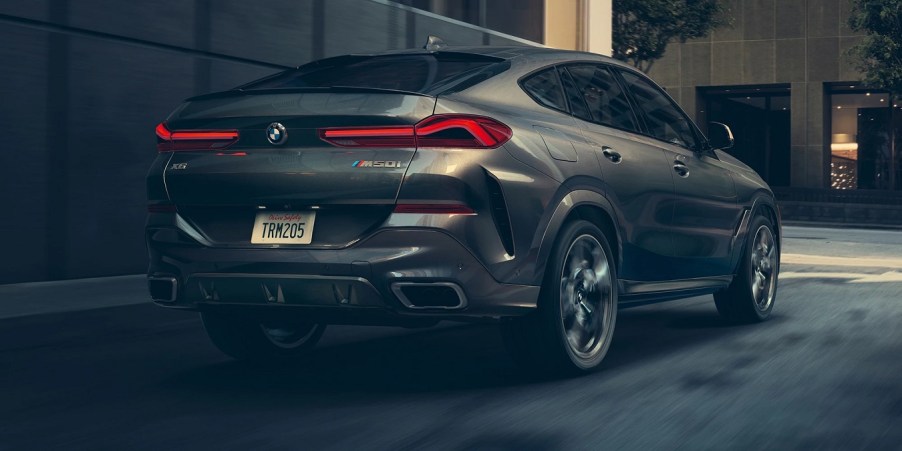 The rear of a gray 2023 BMW X6 | BMW