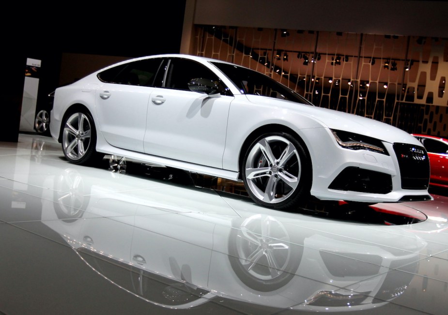 A 2013 Audi A7 sedan on display.