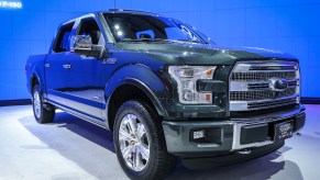 A green 2015 Ford F-150 marks the eighth-generation of this full-size truck.