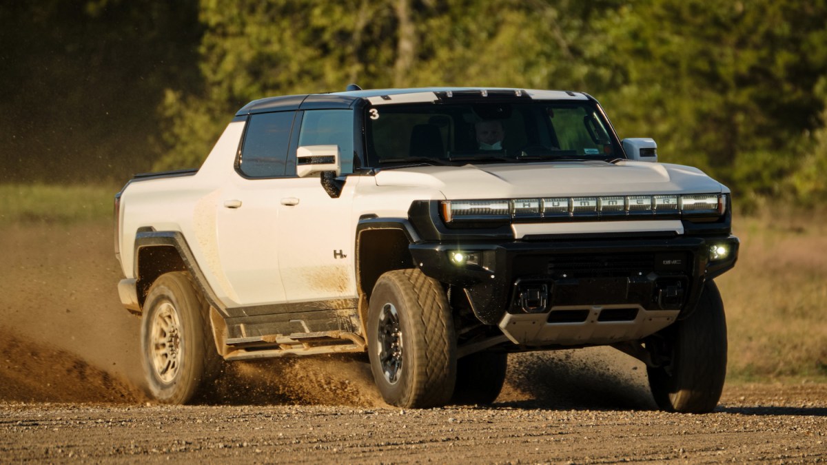 The Hummer EV truck packs more than 1,000 pounds of thrust.  Yes, it's quick. 