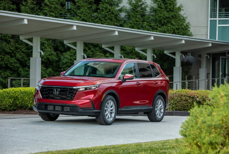 A red 2023 Honda CR-V.