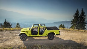 Side view of the 2023 Jeep Gladiator High Velocity Yellow