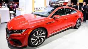 A 2023 Volkswagen Arteon parked indoors.