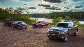 three 2023 Ram trucks