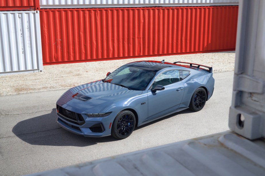 The 2024 Ford Mustang V8 engine option is the Coyote V8 in the new Mustang GT. 