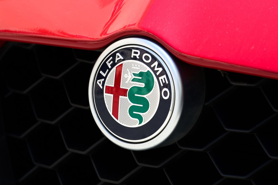 An Alfa Romeo logo, some of which are found on the 2023 Alfa Romeo Tonal.