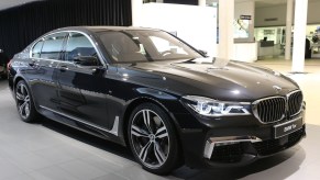 A BMW 7 Series during a 2015 presentation